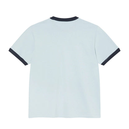 Light Blue - Back - Pretty Green Mens Ringer Logo T-Shirt