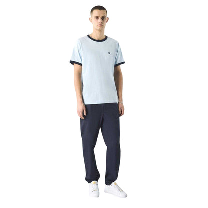 Light Blue - Side - Pretty Green Mens Ringer Logo T-Shirt