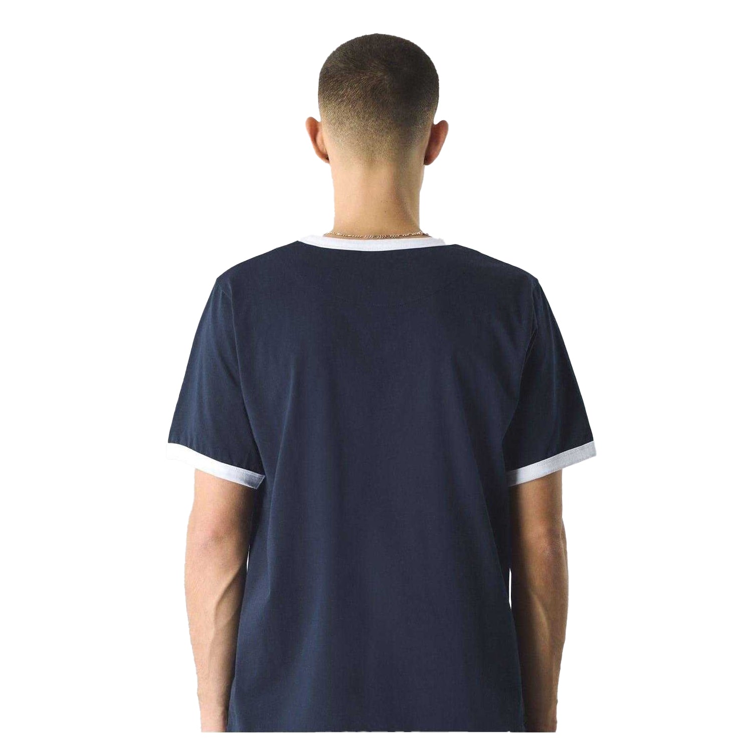 Navy - Back - Pretty Green Mens Ringer Logo T-Shirt