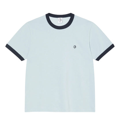 Light Blue - Front - Pretty Green Mens Ringer Logo T-Shirt