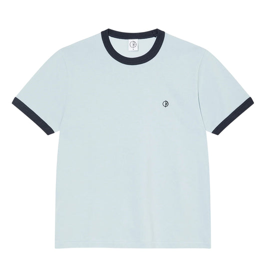 Light Blue - Front - Pretty Green Mens Ringer Logo T-Shirt