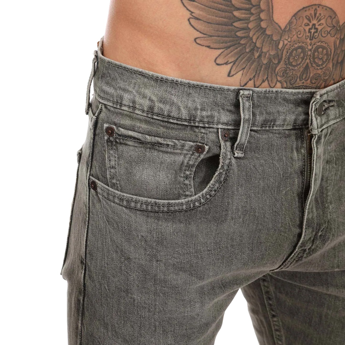 Grey - Side - Levis Mens 512 Little Love Tapered Leg Slim Jeans