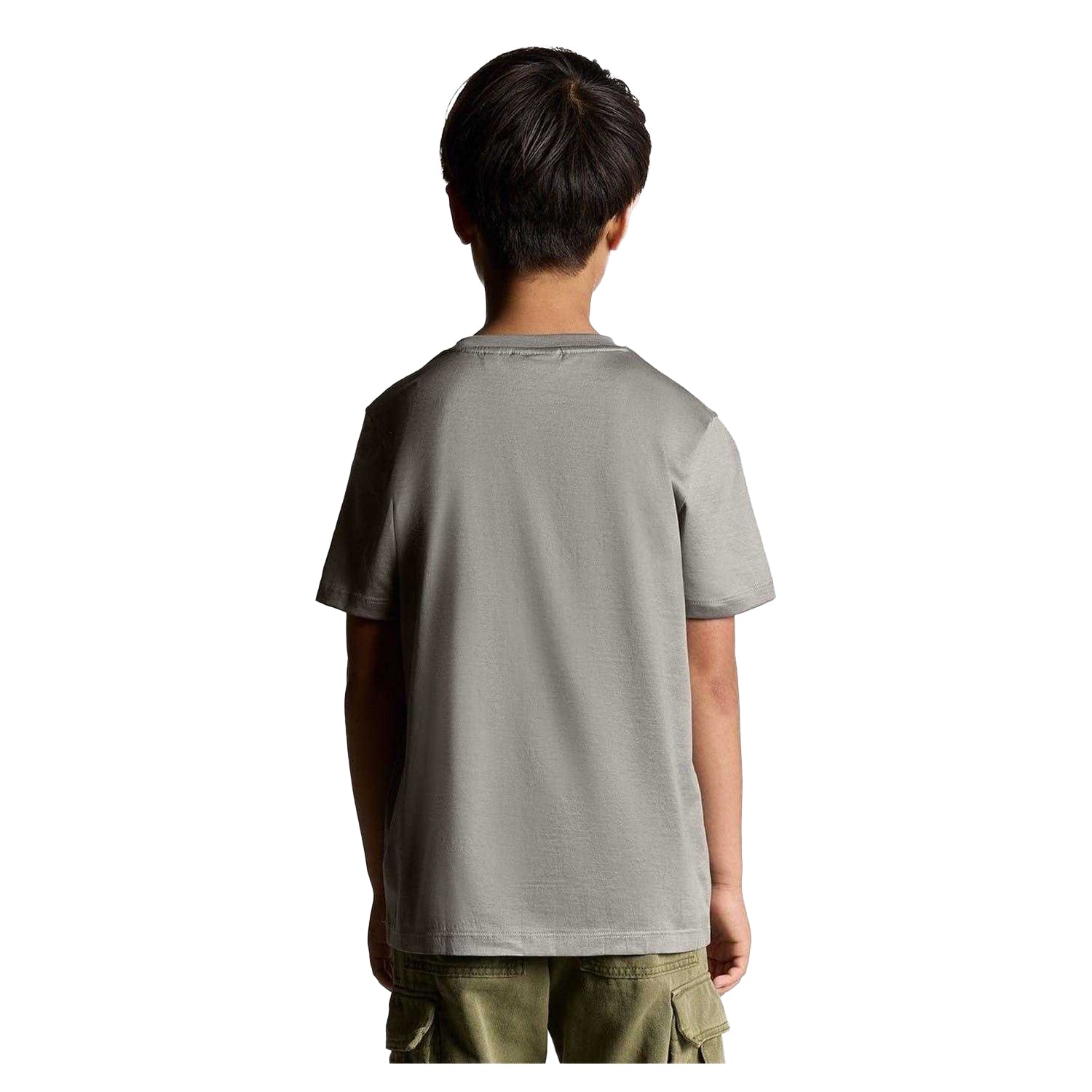 Sharkskin - Back - Lyle & Scott Childrens-Kids Tonal Embroidered T-Shirt