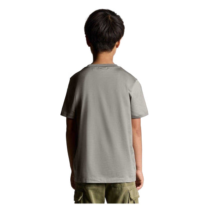 Sharkskin - Back - Lyle & Scott Childrens-Kids Tonal Embroidered T-Shirt