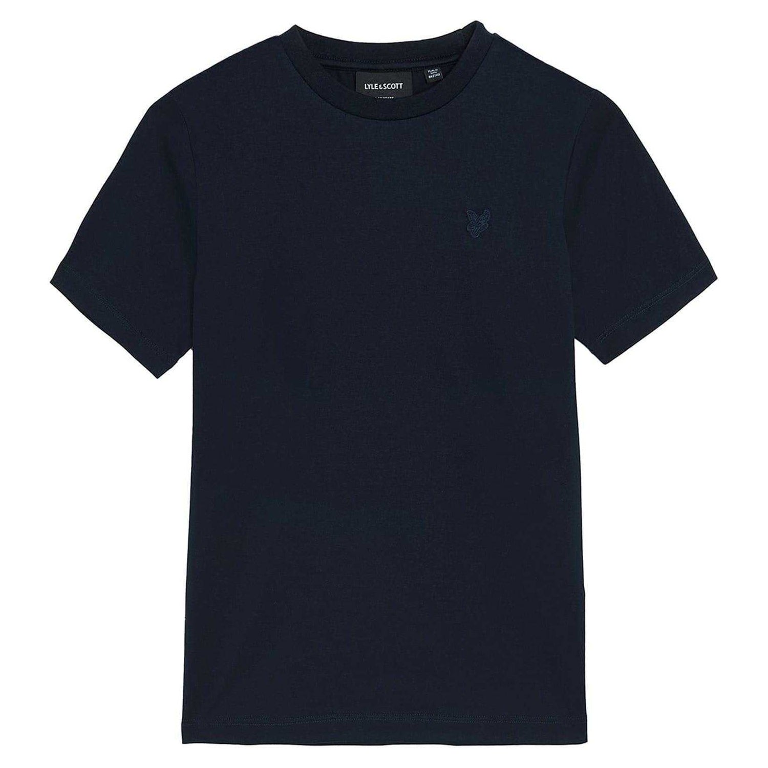 Dark Navy - Front - Lyle & Scott Childrens-Kids Tonal Embroidered T-Shirt