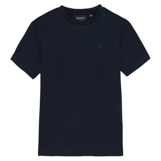 Dark Navy - Front - Lyle & Scott Childrens-Kids Tonal Embroidered T-Shirt