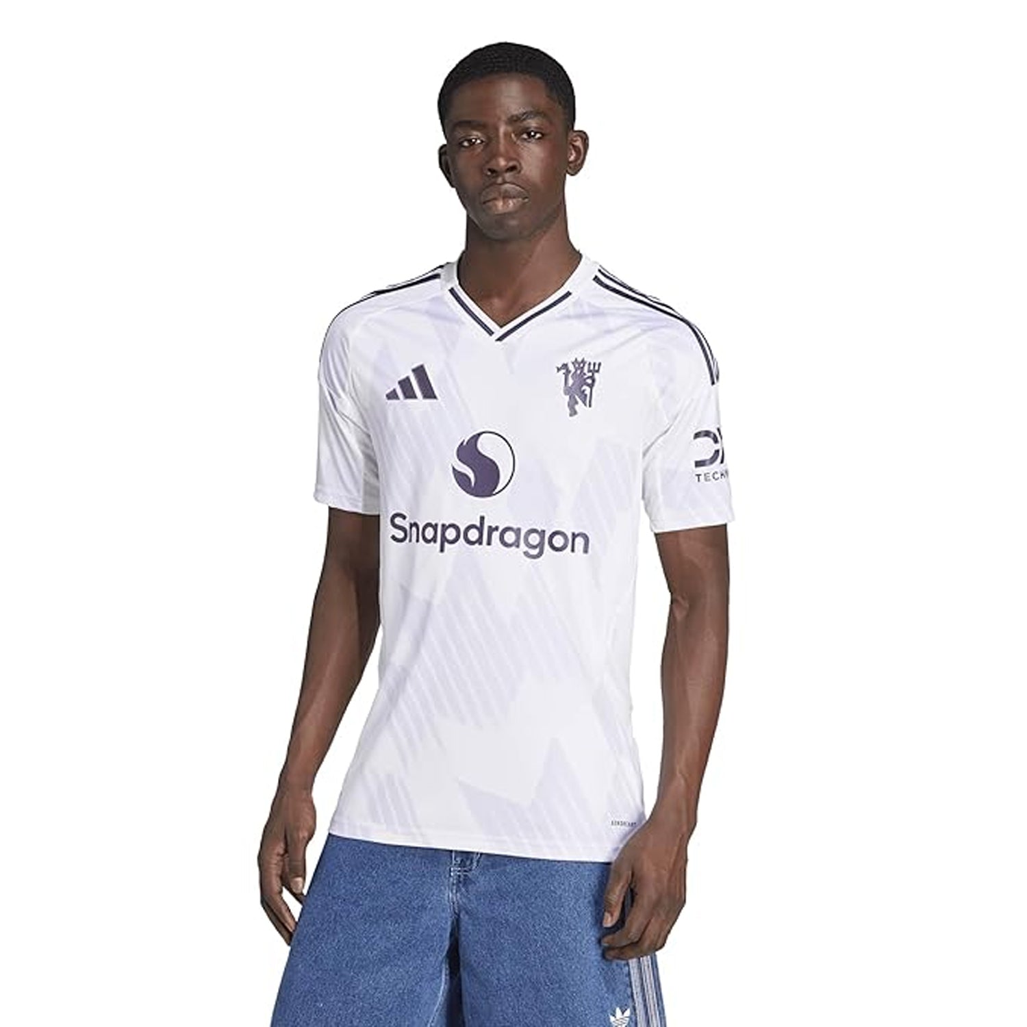 White - Side - Adidas Childrens-Kids 25-26 Manchester United FC Away Jersey
