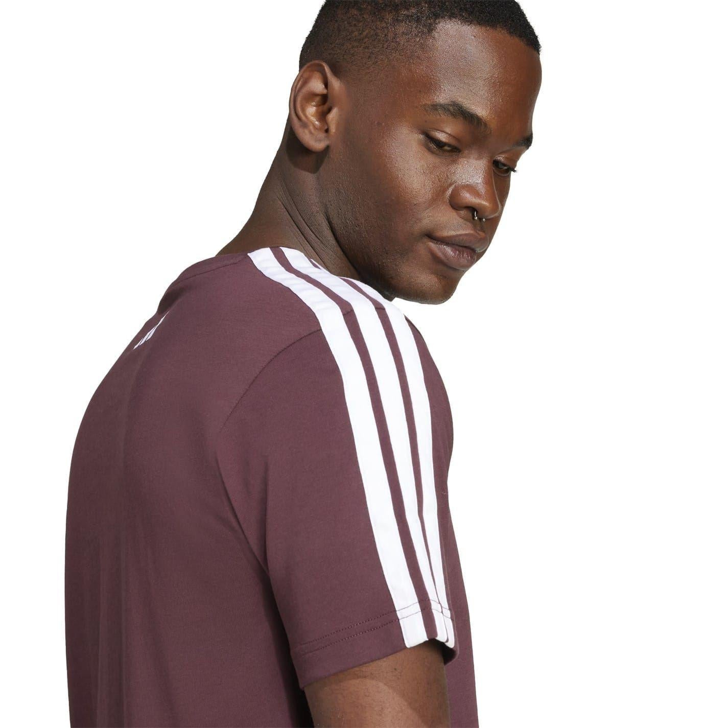 Ruby Red - Side - Adidas Mens Linear Graphic Collegiate T-Shirt