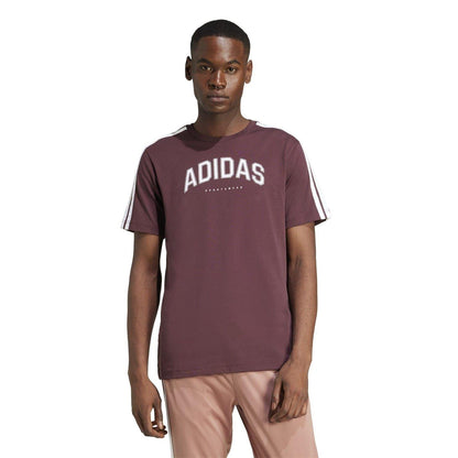 Ruby Red - Lifestyle - Adidas Mens Linear Graphic Collegiate T-Shirt