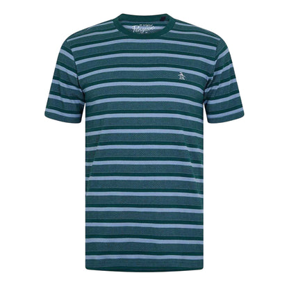 June Bug - Front - Original Penguin Mens Striped Crew Neck T-Shirt