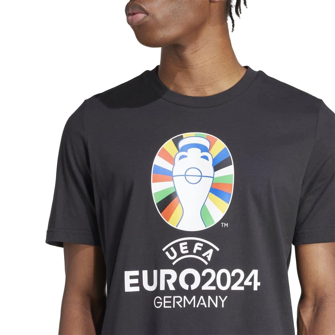 Black - Side - Adidas Mens Euro 2024 T-Shirt