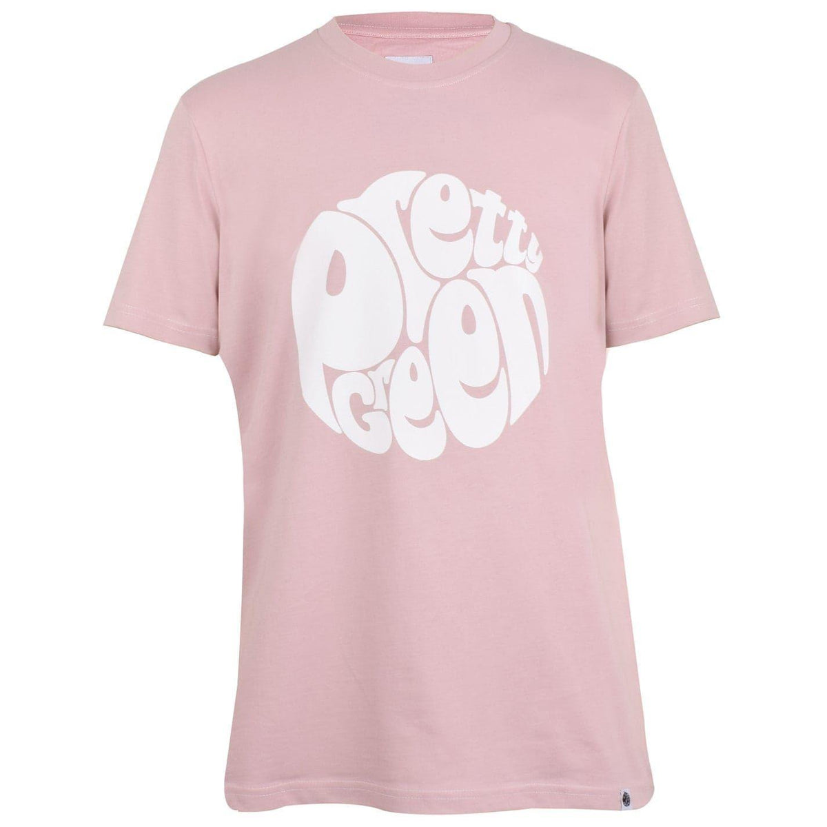 Light Pink - Front - Pretty Green Mens Large Logo Crew Neck T-Shirt