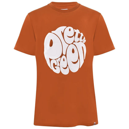 Orange - Front - Pretty Green Mens Large Logo Crew Neck T-Shirt