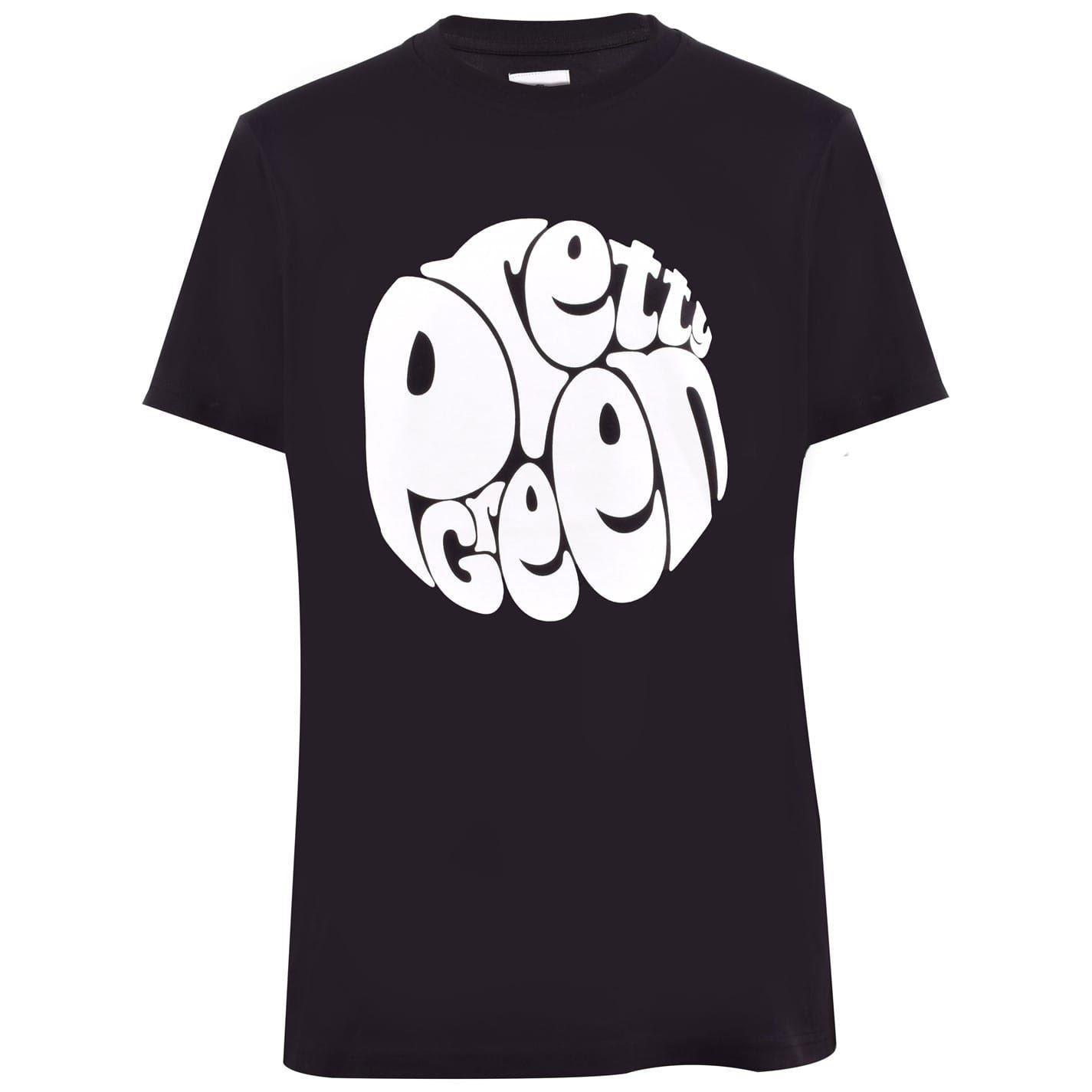 Black - Front - Pretty Green Mens Large Logo Crew Neck T-Shirt