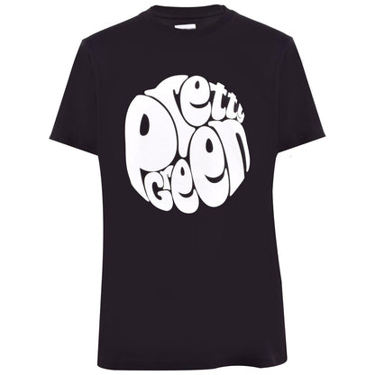 Black - Front - Pretty Green Mens Large Logo Crew Neck T-Shirt