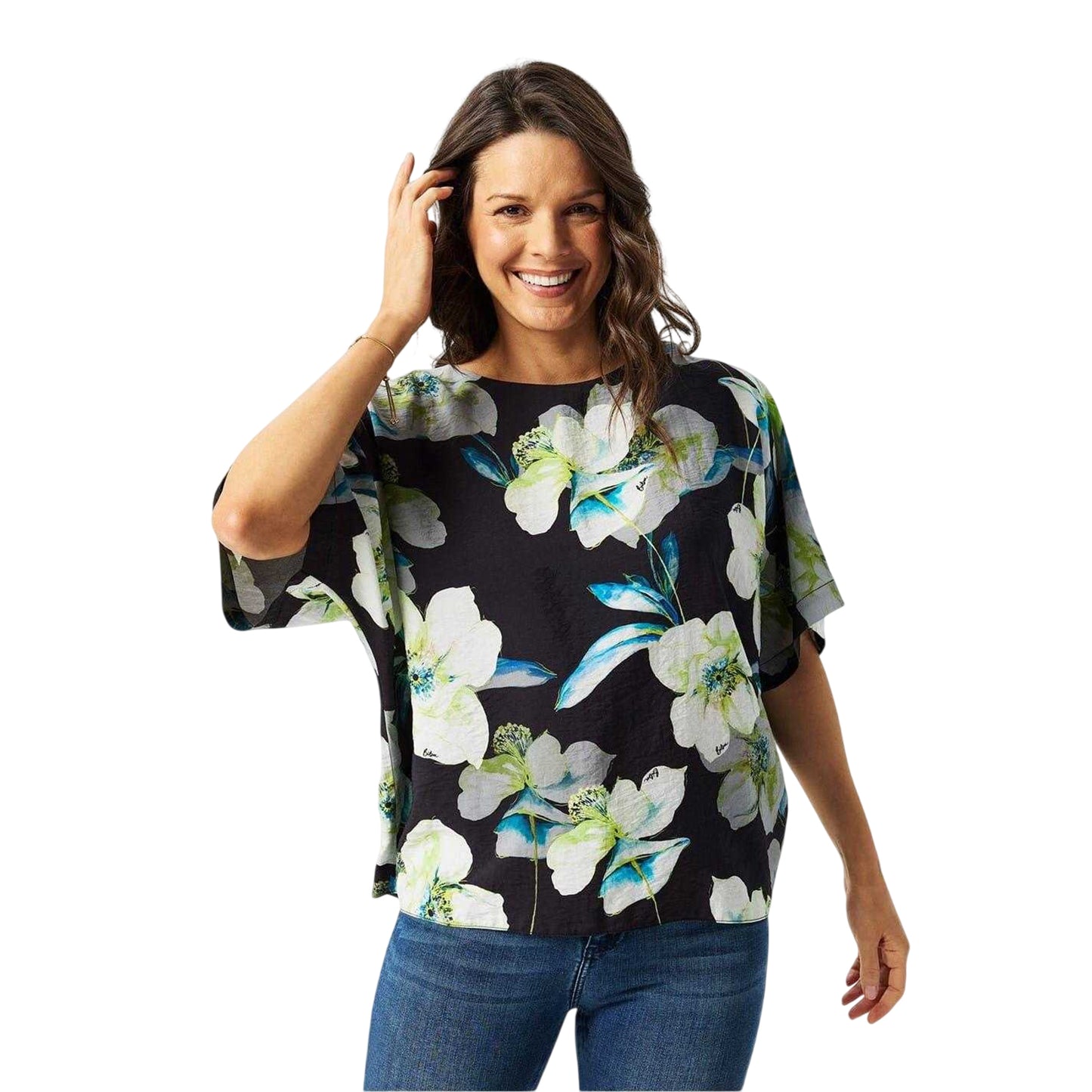 Floral - Side - Biba Womens-Ladies Lightweight T-Shirt