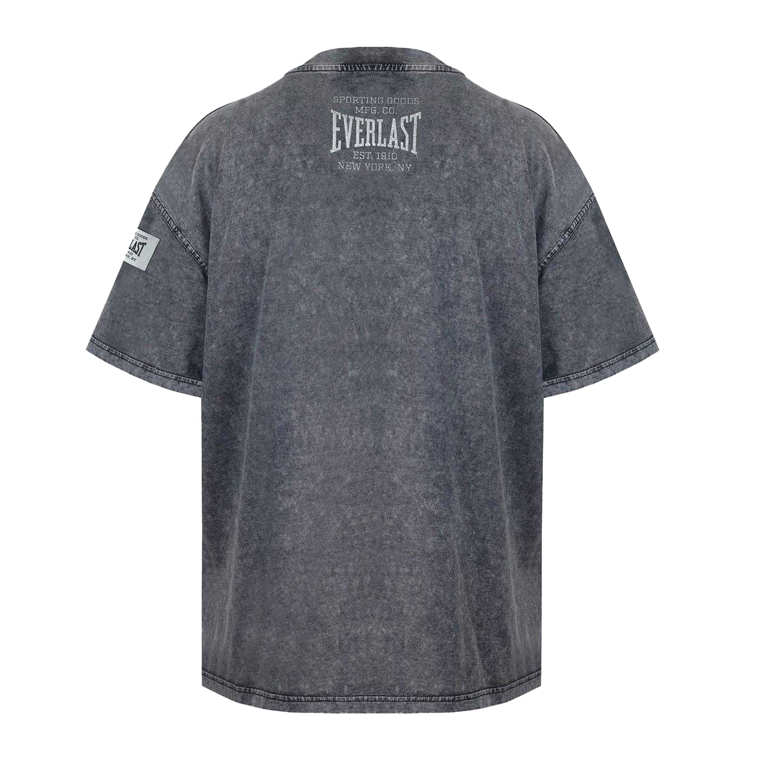 Washed Grey - Back - Everlast Mens NYC Logo Drop Shoulder Oversized T-Shirt