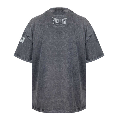 Washed Grey - Back - Everlast Mens NYC Logo Drop Shoulder Oversized T-Shirt
