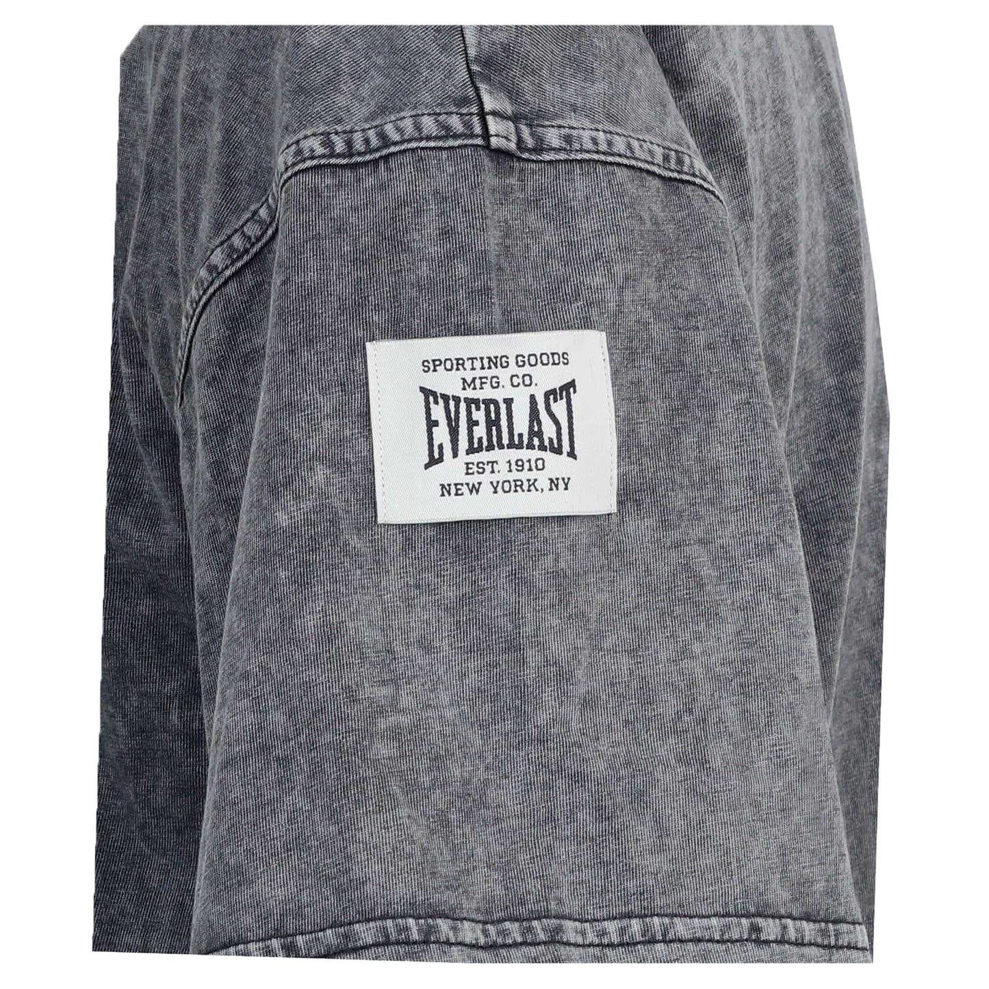 Washed Grey - Side - Everlast Mens NYC Logo Drop Shoulder Oversized T-Shirt