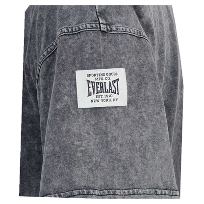 Washed Grey - Side - Everlast Mens NYC Logo Drop Shoulder Oversized T-Shirt