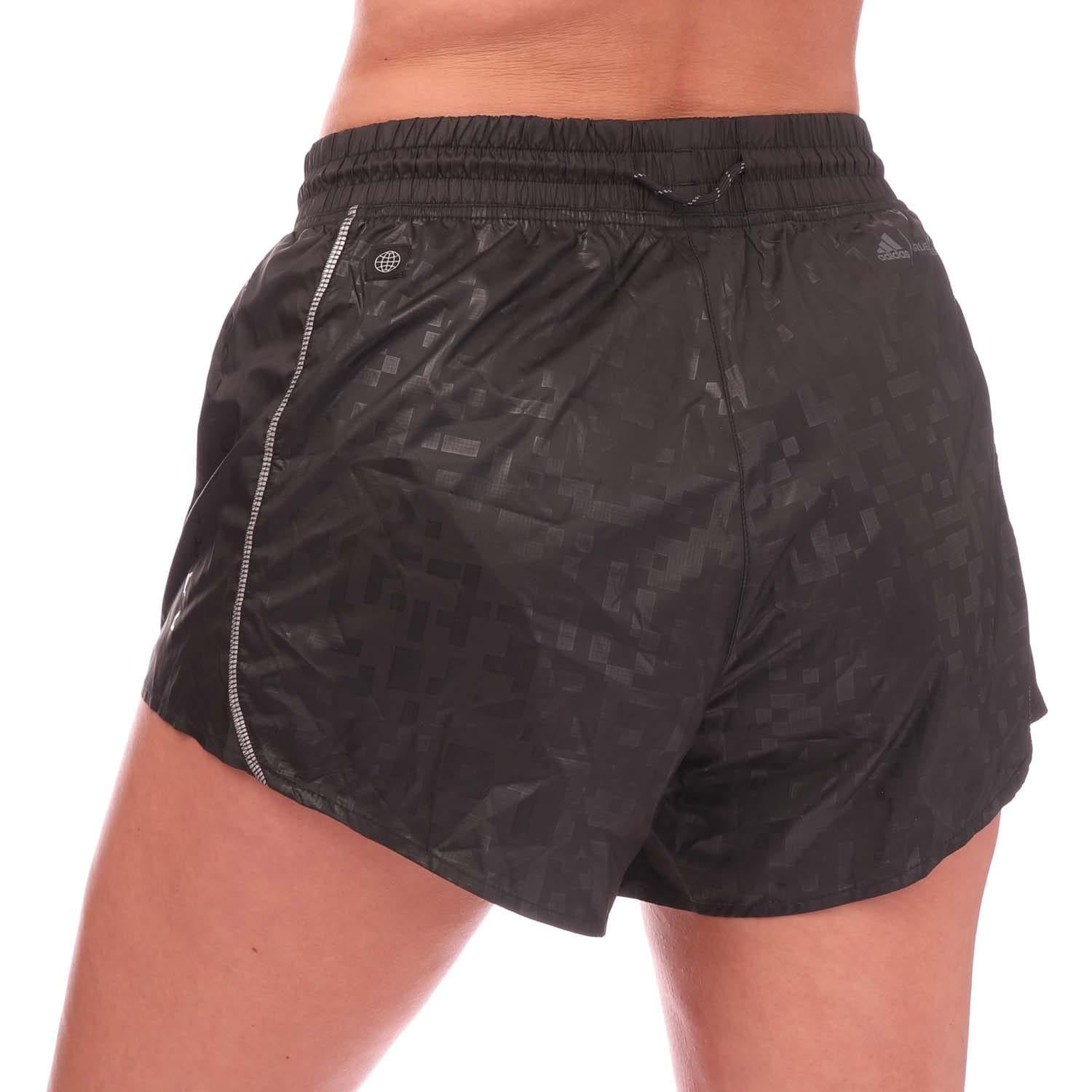 Black - Back - Adidas Womens-Ladies Karlie Kloss Graphic Running Shorts