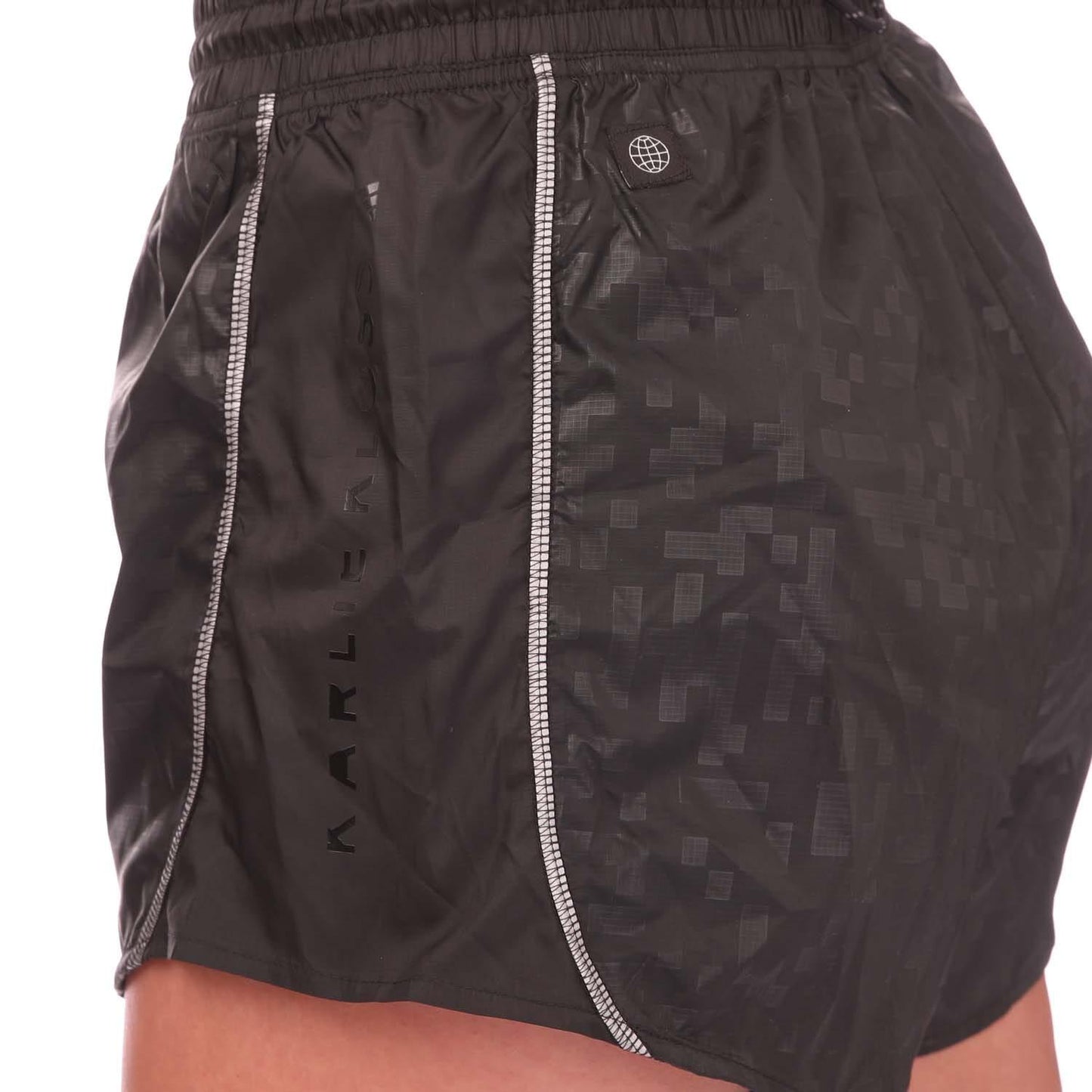 Black - Side - Adidas Womens-Ladies Karlie Kloss Graphic Running Shorts