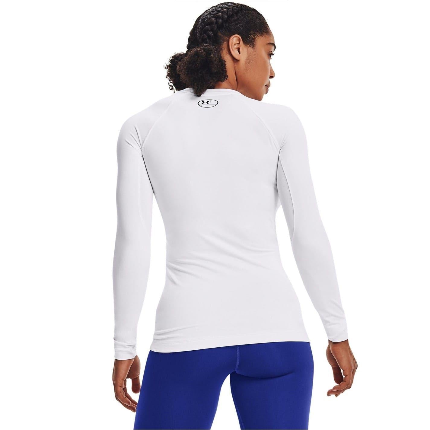 White - Back - Under Armour Womens-Ladies Slim Competition Shirt
