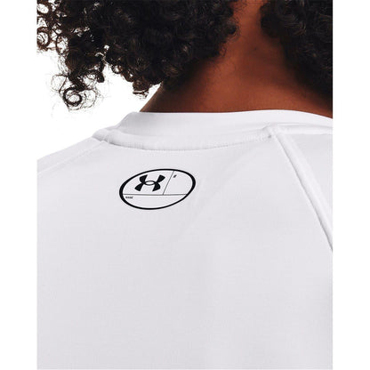 White - Side - Under Armour Womens-Ladies Slim Competition Shirt