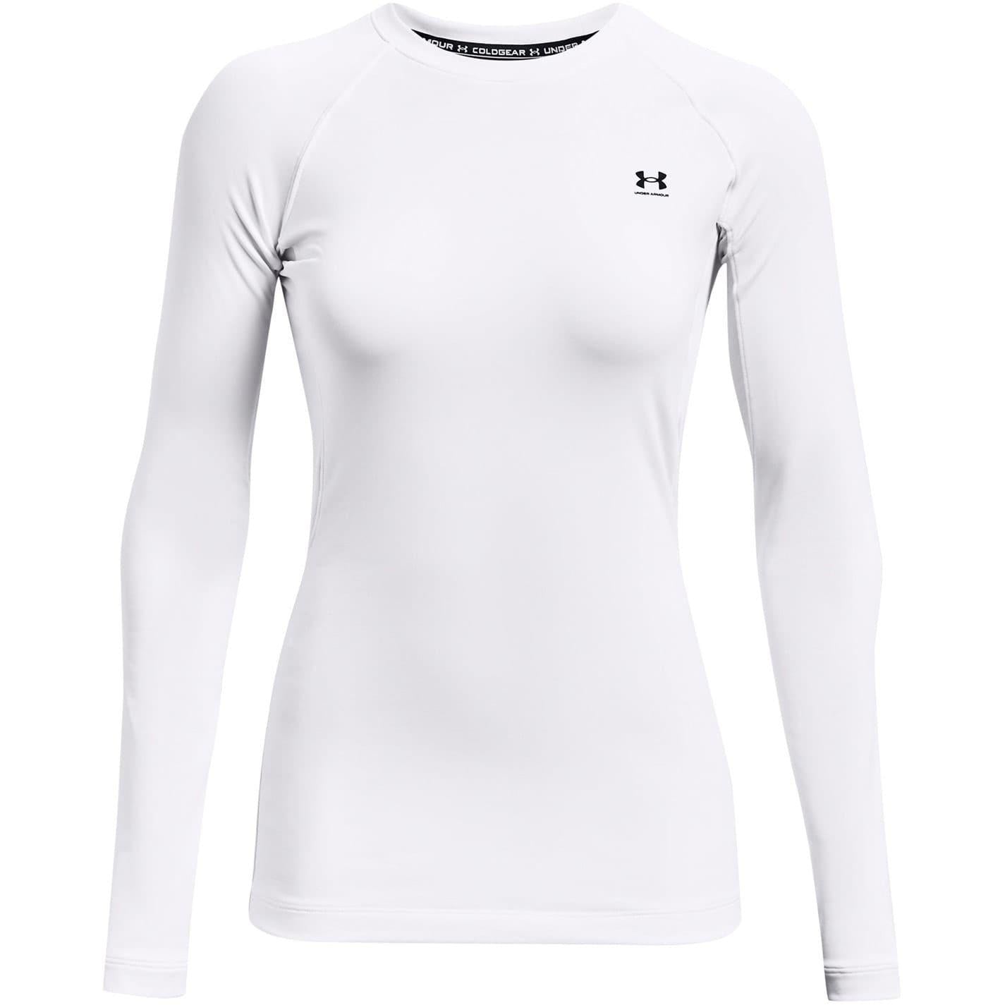 White - Front - Under Armour Womens-Ladies Slim Competition Shirt