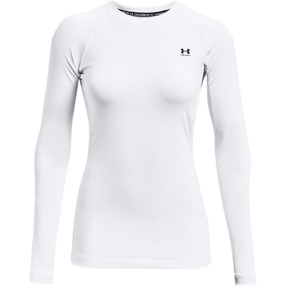 White - Front - Under Armour Womens-Ladies Slim Competition Shirt