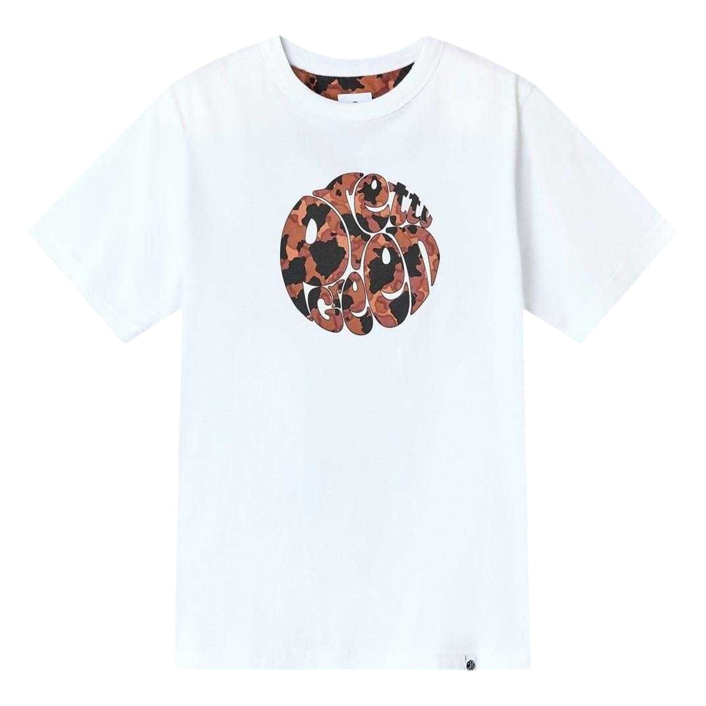 White - Front - Pretty Green Mens Camo Logo Crew Neck T-Shirt