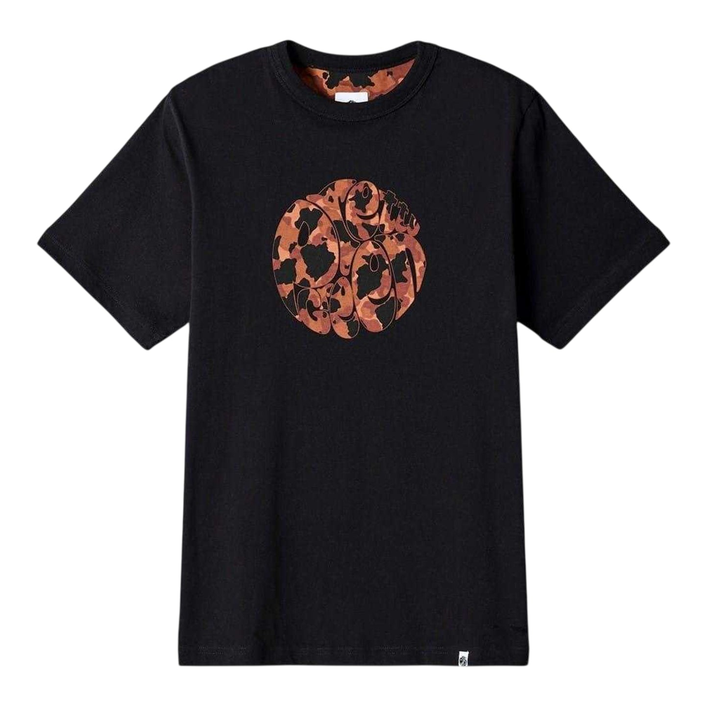 Black - Front - Pretty Green Mens Camo Logo Crew Neck T-Shirt