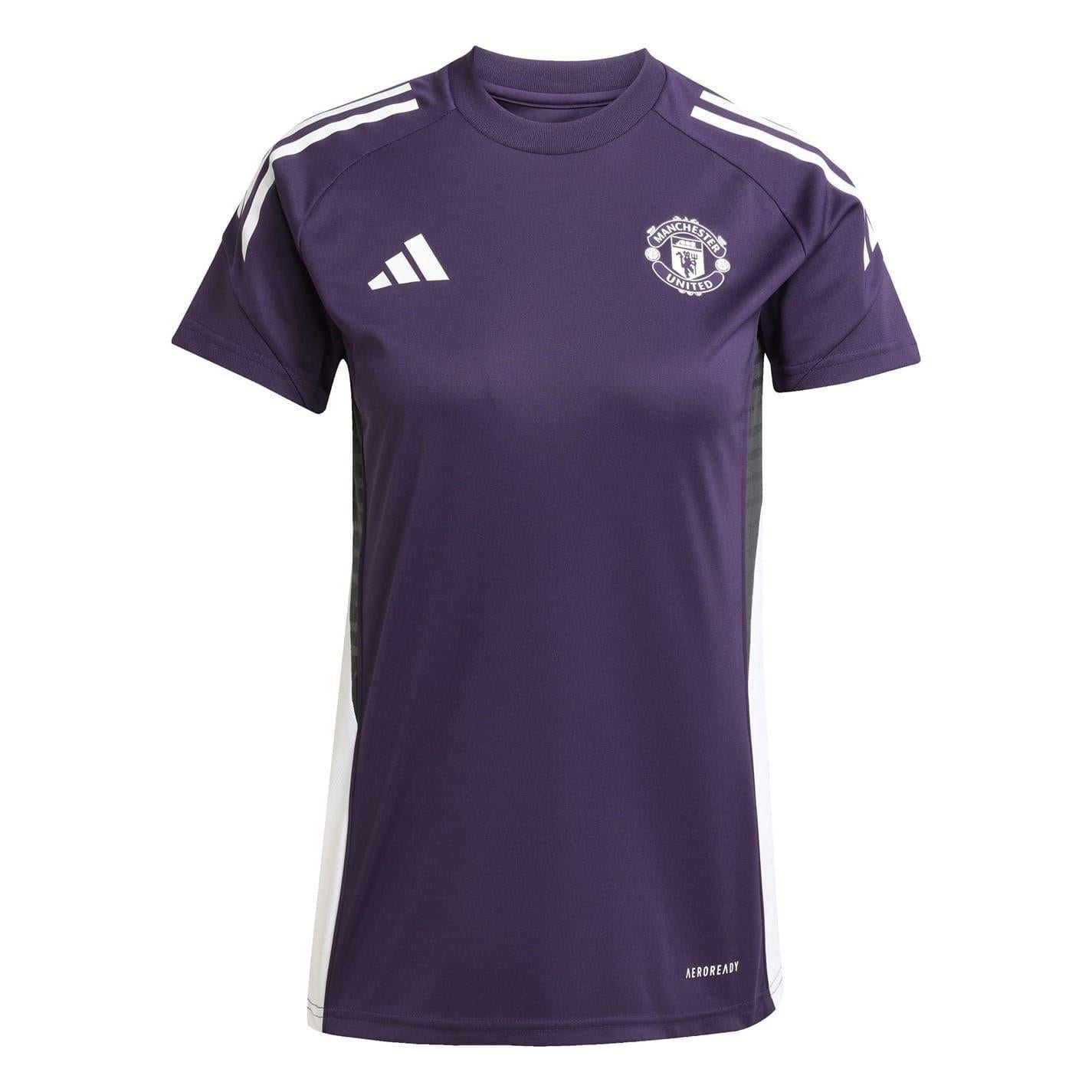 Purple - Front - Adidas Womens-Ladies 2025-2026 Manchester United FC Training Track Top