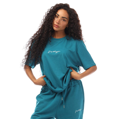 Teal - Front - Hype Mens Signature Cotton Regular T-Shirt
