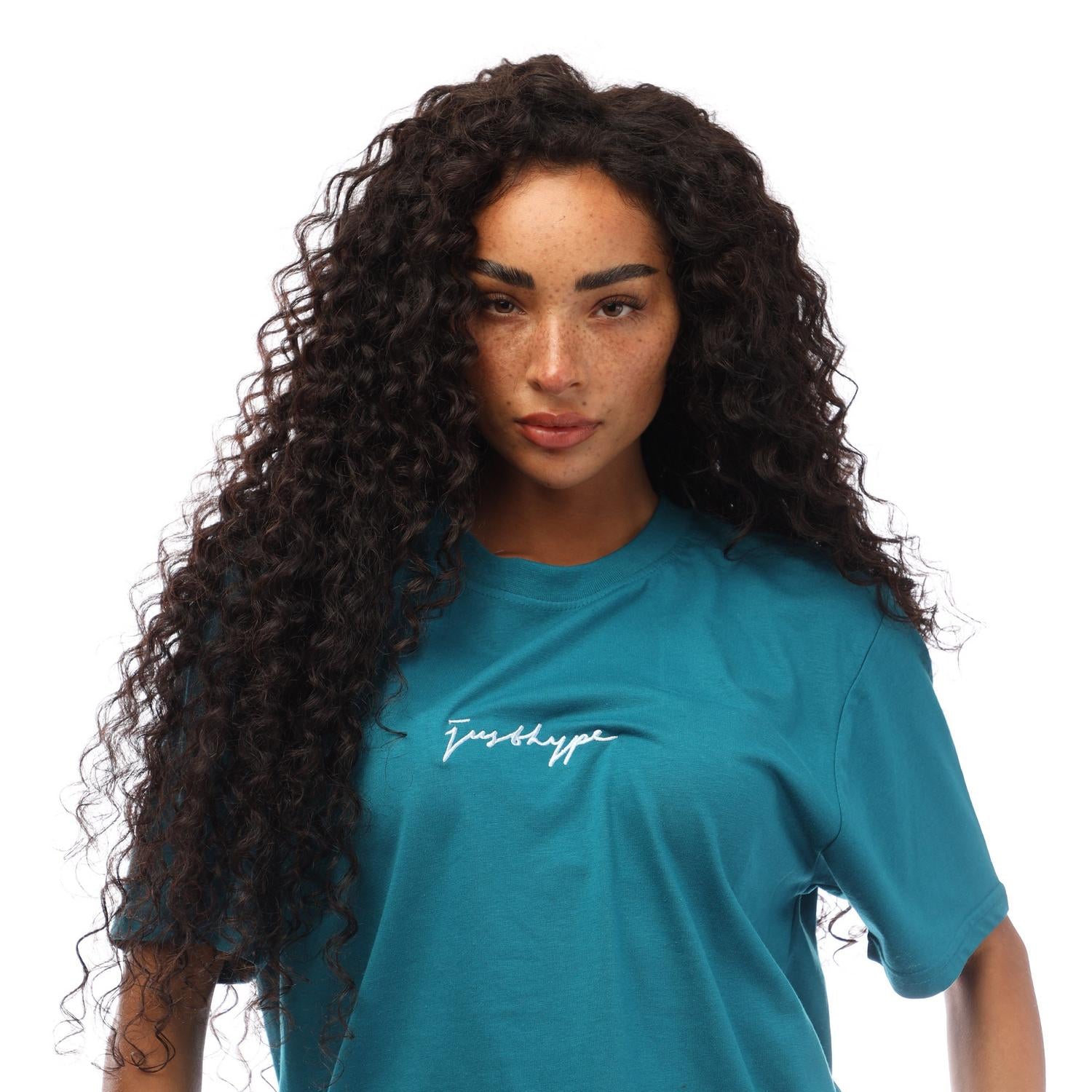 Teal - Side - Hype Mens Signature Cotton Regular T-Shirt