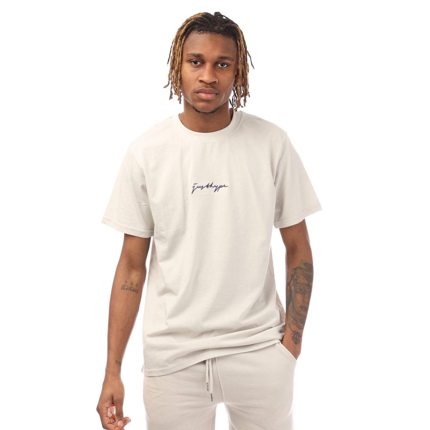 Grey - Front - Hype Mens Signature Cotton Regular T-Shirt