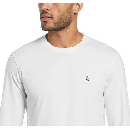 Bright White - Side - Original Penguin Mens Cotton Long-Sleeved T-Shirt