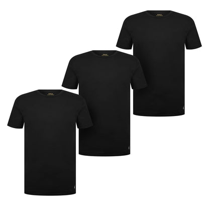 Black - Front - Ralph Lauren Mens Classic Cotton T-Shirt (Pack of 3)