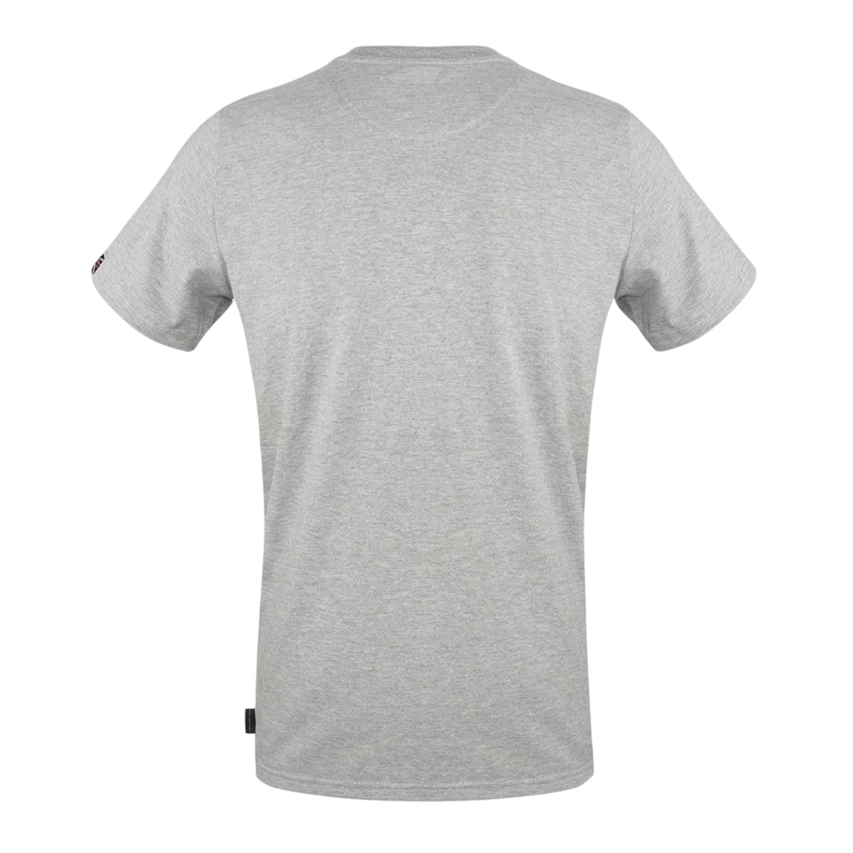 Grey - Back - Aquascutum Mens Shield Logo Jersey Crew Neck T-Shirt