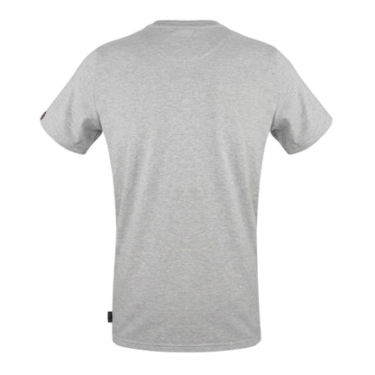 Grey - Back - Aquascutum Mens Shield Logo Jersey Crew Neck T-Shirt