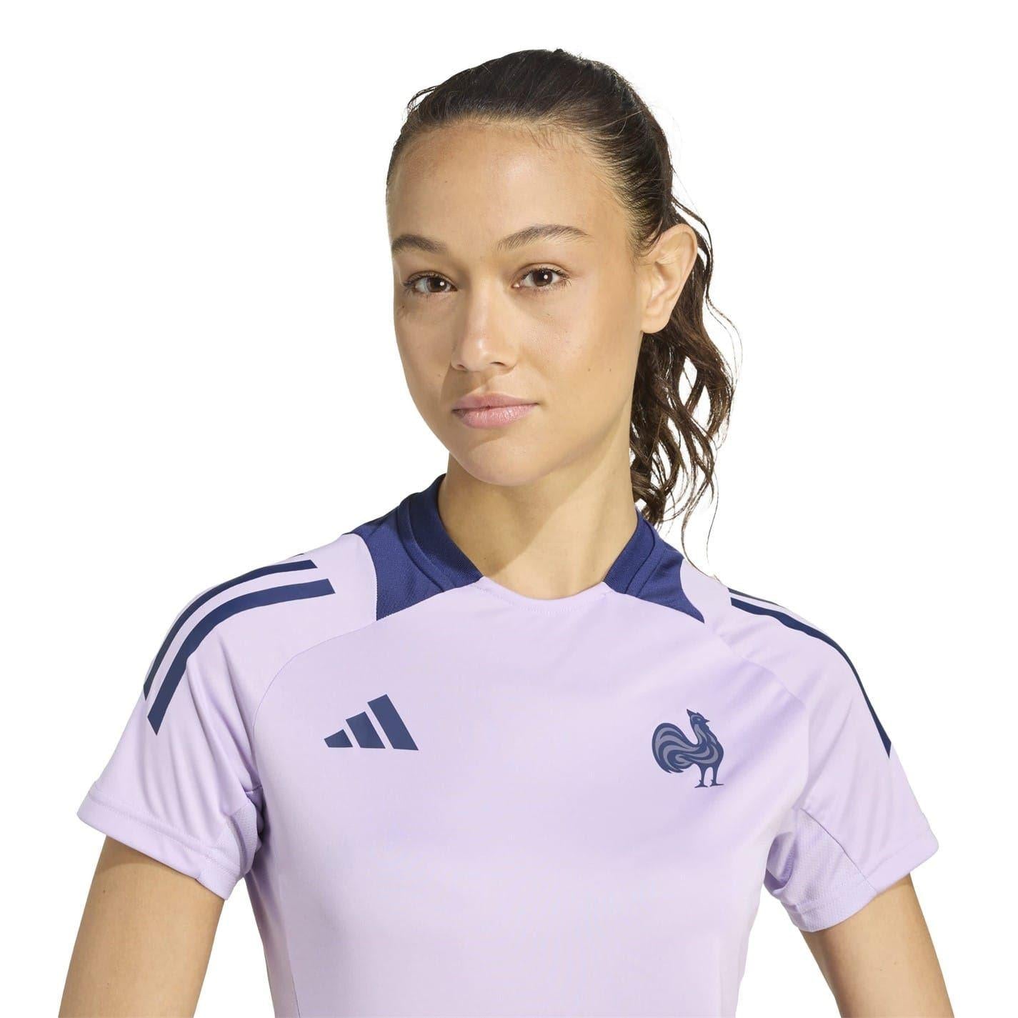 Plum Purple - Side - Adidas Womens-Ladies Performance France FFR Jersey