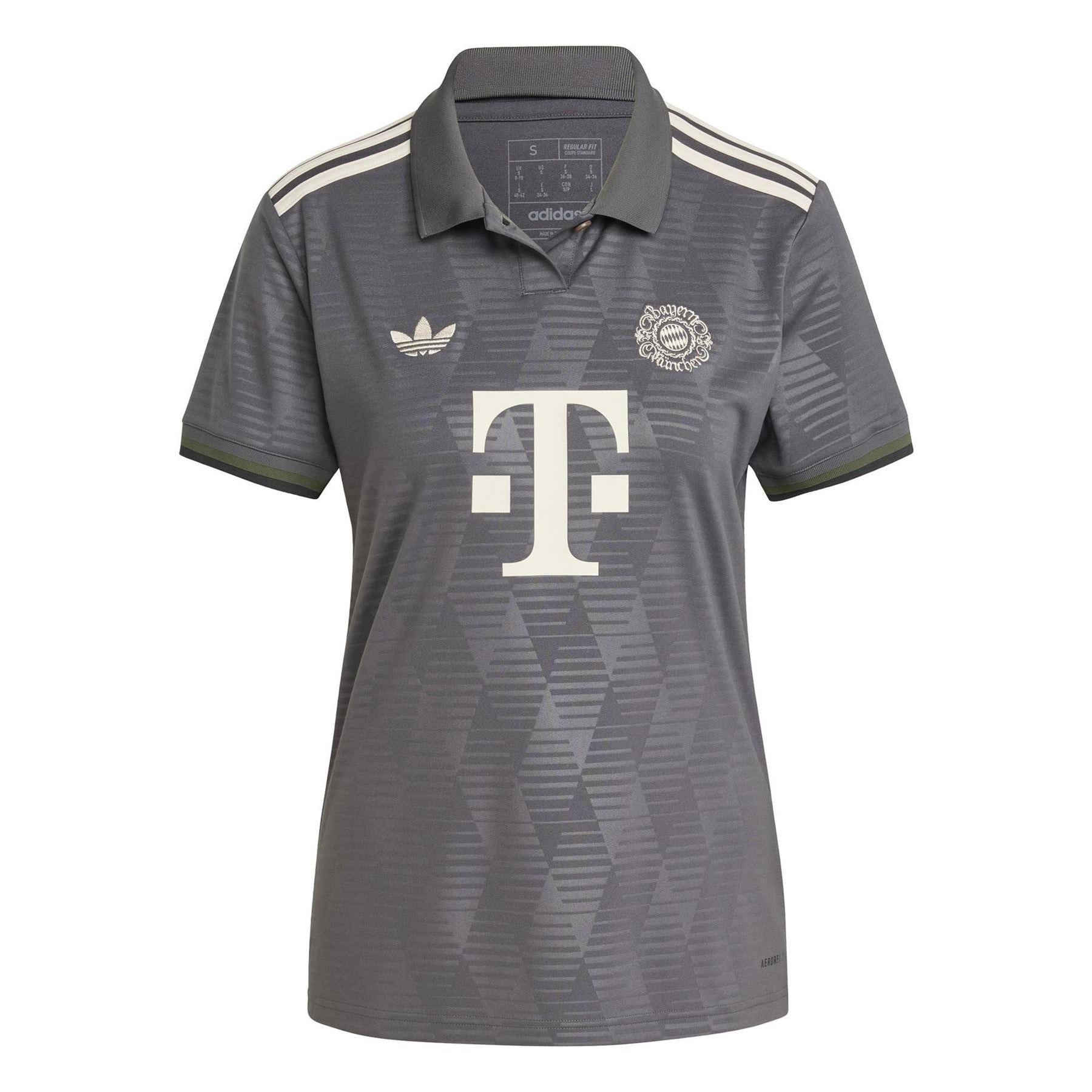 Grey - Front - Adidas Womens-Ladies Wiesn FC Bayern Munich Polo Shirt