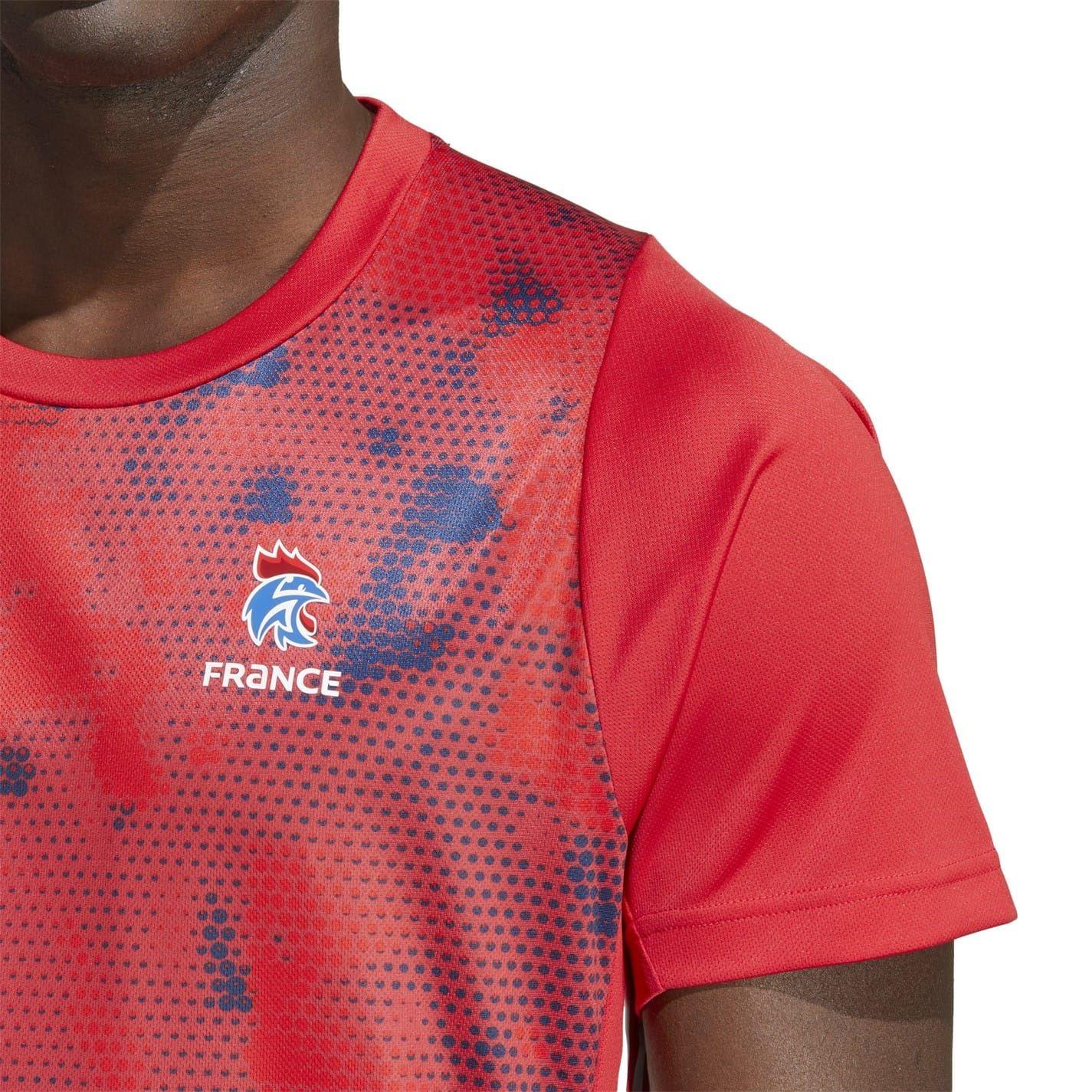 Team College Red - Side - Adidas Mens France FFR Handball T-Shirt