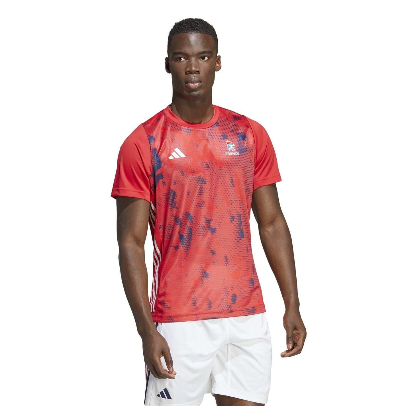 Team College Red - Pack Shot - Adidas Mens France FFR Handball T-Shirt