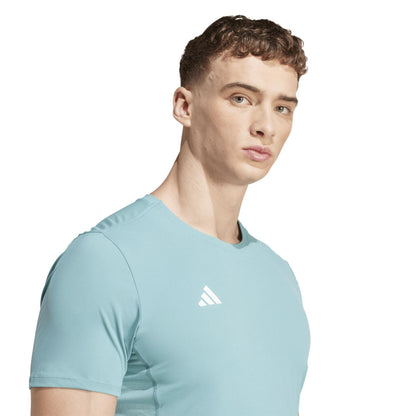 Teal - Side - Adidas Mens Adizero Essentials Running T-Shirt