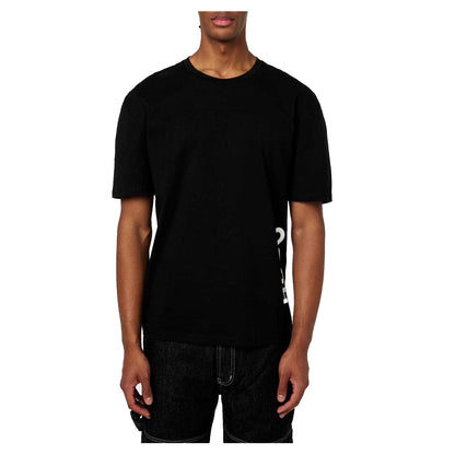 Black - Side - Hugo Mens Logo Organic Cotton T-Shirt