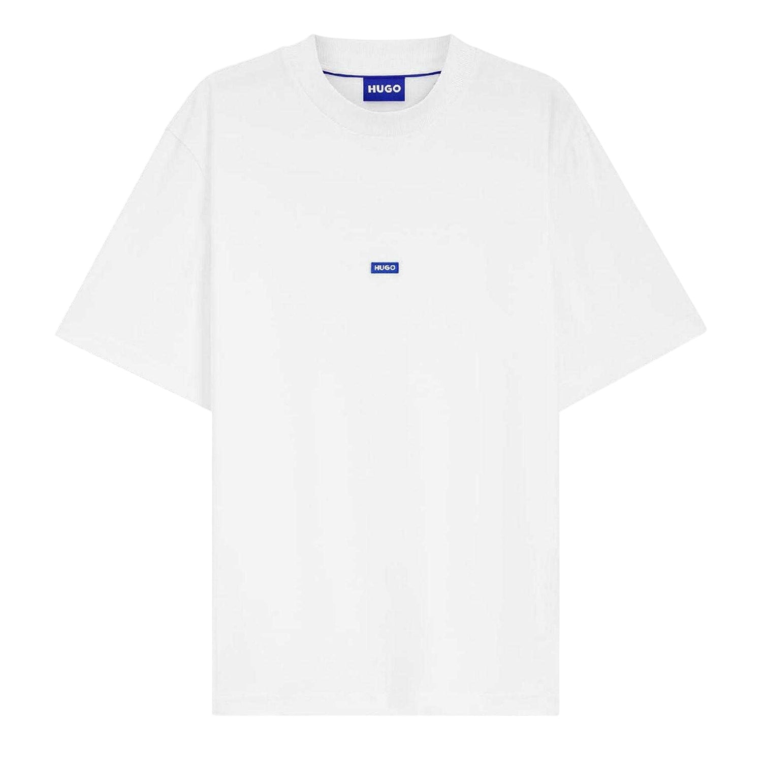 White - Front - Hugo Mens Nieros Logo Regular Short-Sleeved T-Shirt