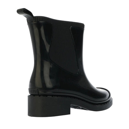 Black - Back - Zaxy Womens-Ladies Plain Rubber Boots