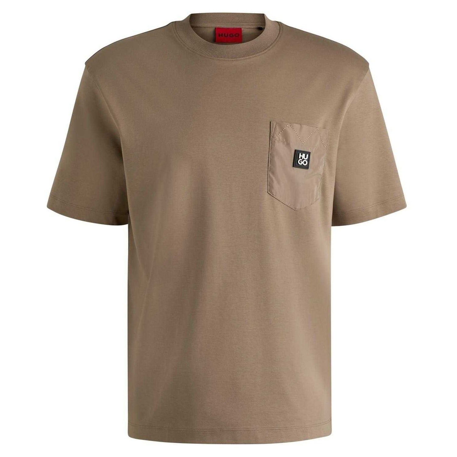 Medium Brown - Front - Hugo Mens Logo Regular T-Shirt