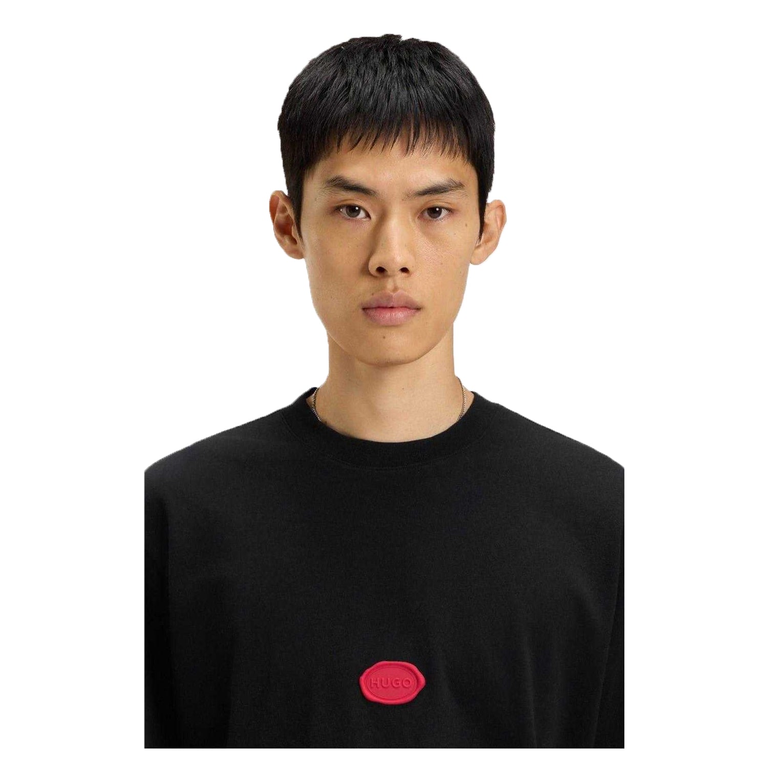 Black - Back - Hugo Mens Crew Neck Regular T-Shirt